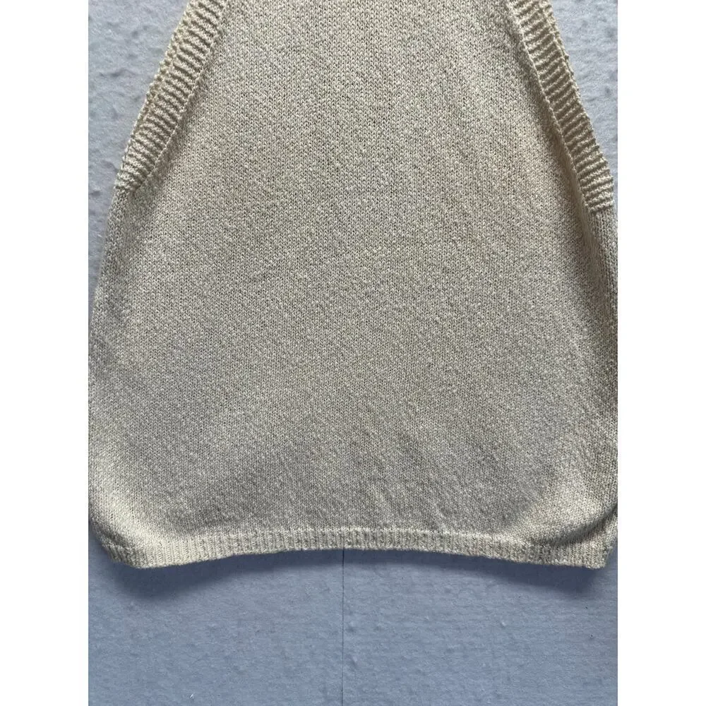 Anthropologie Maeve Ivory/Cream Sleeveless Halter Knit Sweater L Beach Loganlook - Picture 3 of 9